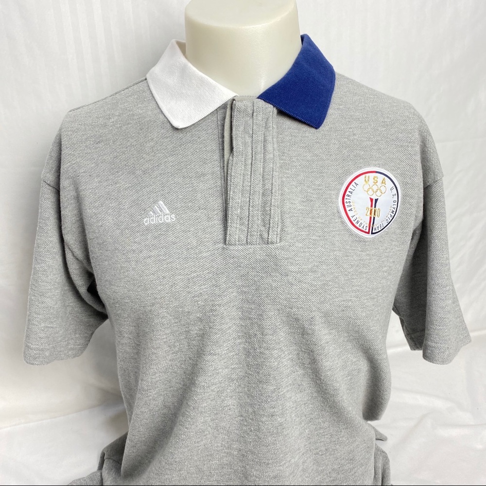 Adidas Sydney Olympics 2000 Shirt Polo Gray Medium
